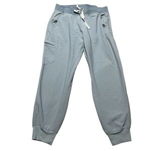 Figs Womens Zamora Joggers Scrub Pants   Size Medium Cargo Medical Light Blue